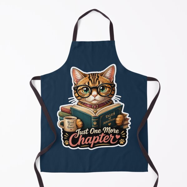 Item preview, Just One More Chapter Cat | Cute Book Lover Reading Cat Sticker designed and sold by astersgraphics.
