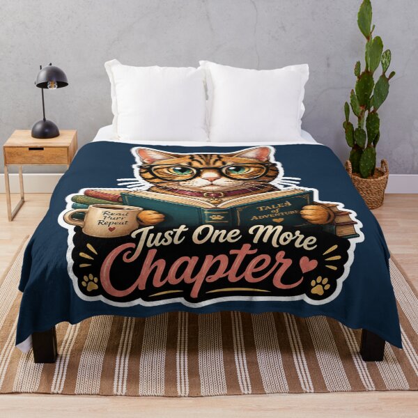 Item preview, Just One More Chapter Cat | Cute Book Lover Reading Cat Sticker designed and sold by astersgraphics.