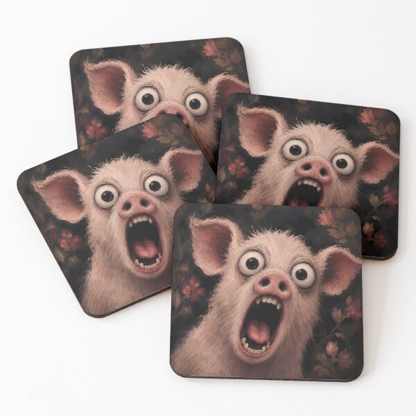 Item preview, Crazy Screaming Pig Horror Art designed and sold by VitSArt.