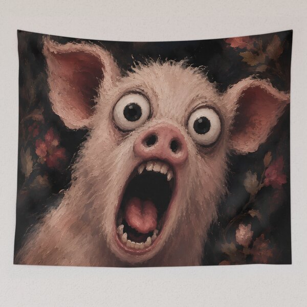 Item preview, Crazy Screaming Pig Horror Art designed and sold by VitSArt.
