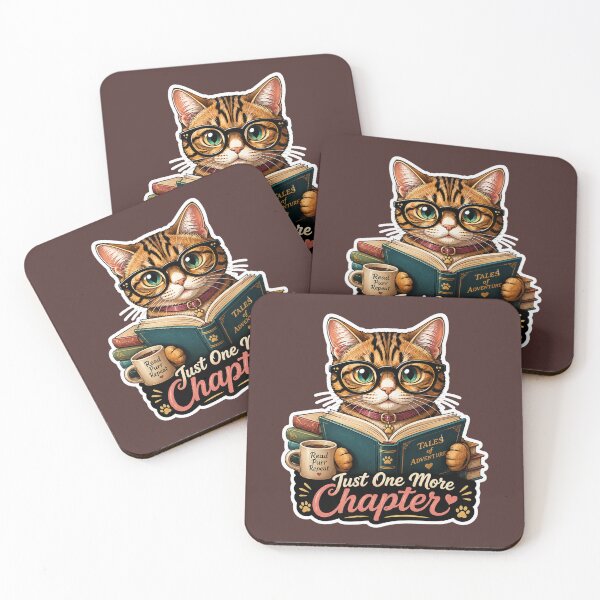 Item preview, Just One More Chapter Cat | Cute Book Lover Reading Cat Sticker designed and sold by astersgraphics.