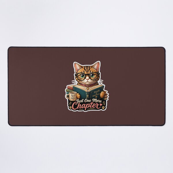 Item preview, Just One More Chapter Cat | Cute Book Lover Reading Cat Sticker designed and sold by astersgraphics.
