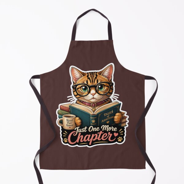 Item preview, Just One More Chapter Cat | Cute Book Lover Reading Cat Sticker designed and sold by astersgraphics.