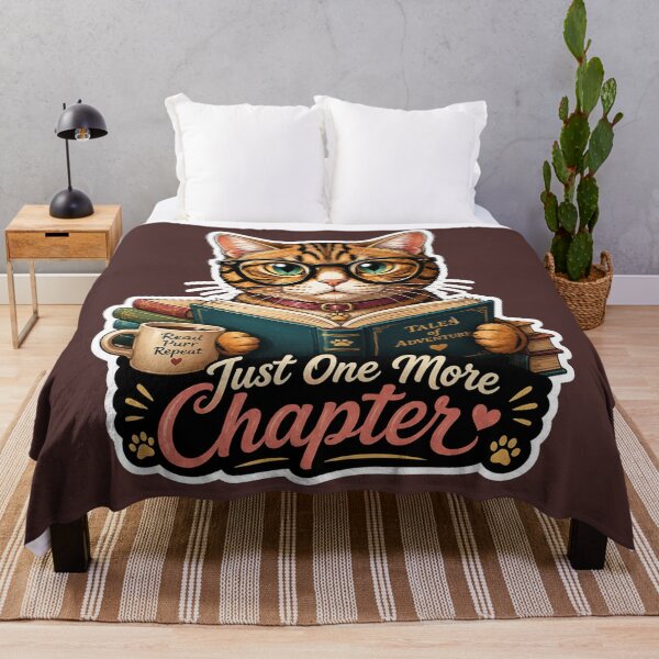 Item preview, Just One More Chapter Cat | Cute Book Lover Reading Cat Sticker designed and sold by astersgraphics.