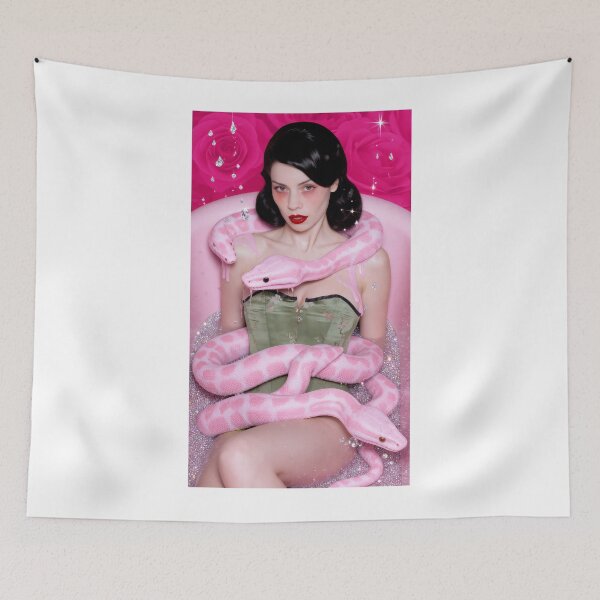 Item preview, Surreal Pink Snake Bathtub Portrait - Marina designed and sold by y2kponyclub.