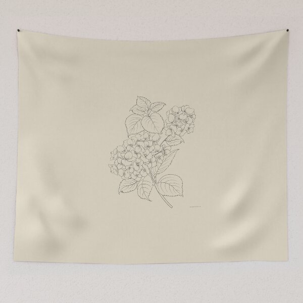 Item preview, Botanical Hydrangea Line Art Flower Sketch Edition I designed and sold by smaragdstudio.