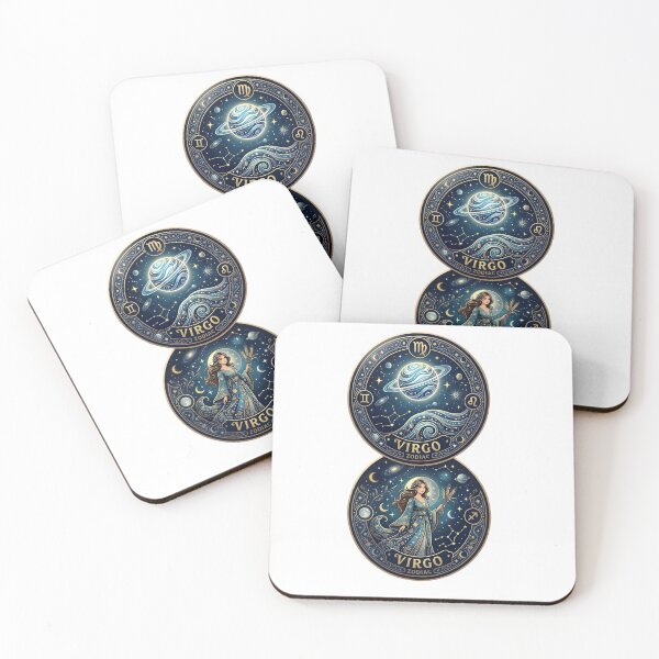 Item preview, Virgo Zodiac Double Sticker Set Planet Goddess Celestial designed and sold by Zodiac Celestial Art.