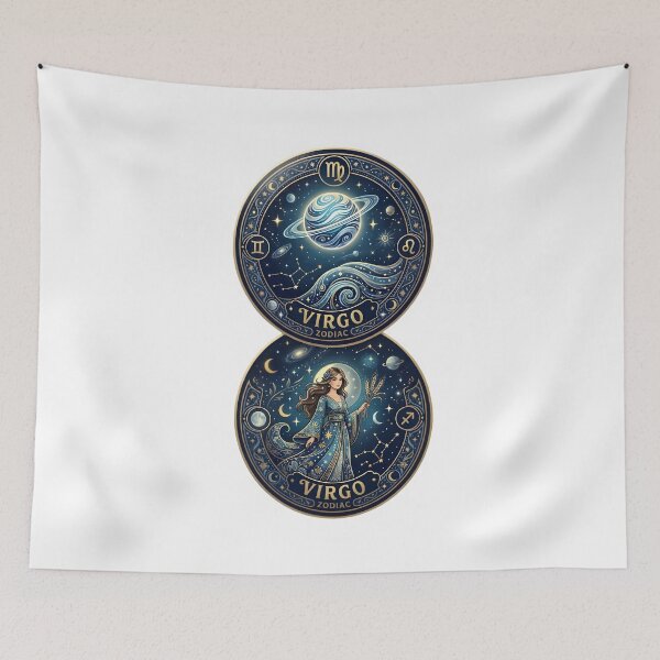 Item preview, Virgo Zodiac Double Sticker Set Planet Goddess Celestial designed and sold by Zodiac Celestial Art.