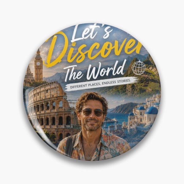 Item preview, Let’s Discover the World Travel Collage Poster | Wanderlust Adventure Around the Globe designed and sold by Inkora-Art.