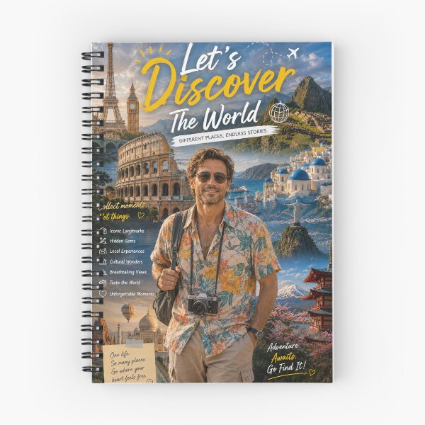 Item preview, Let’s Discover the World Travel Collage Poster | Wanderlust Adventure Around the Globe designed and sold by Inkora-Art.