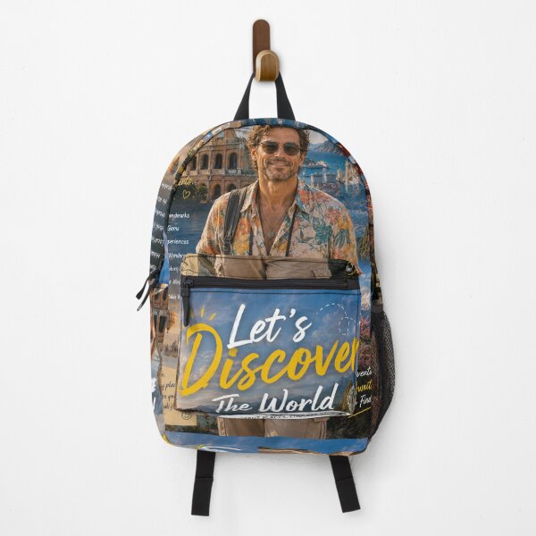 Item preview, Let’s Discover the World Travel Collage Poster | Wanderlust Adventure Around the Globe designed and sold by Inkora-Art.