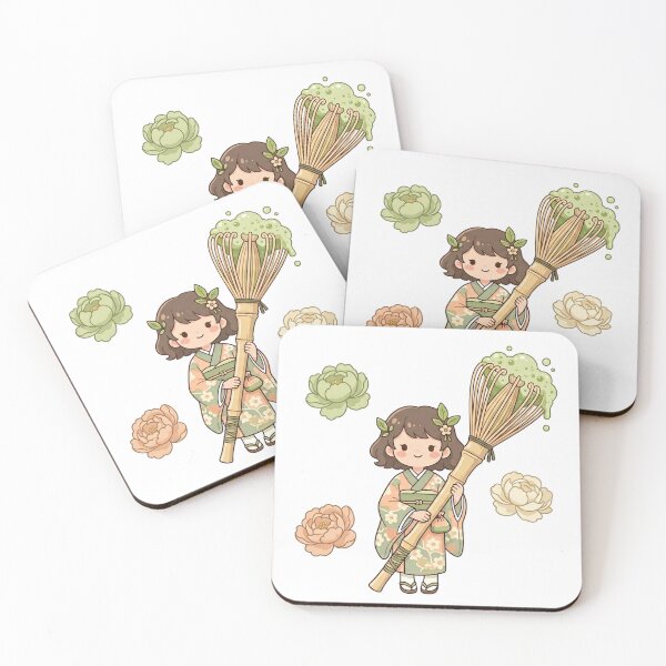 Item preview, Matcha Witch — Kawaii Kimono Girl Bamboo Whisk Magic Art designed and sold by lenalenspod.