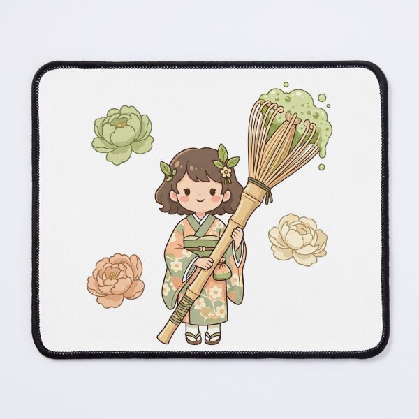 Item preview, Matcha Witch — Kawaii Kimono Girl Bamboo Whisk Magic Art designed and sold by lenalenspod.