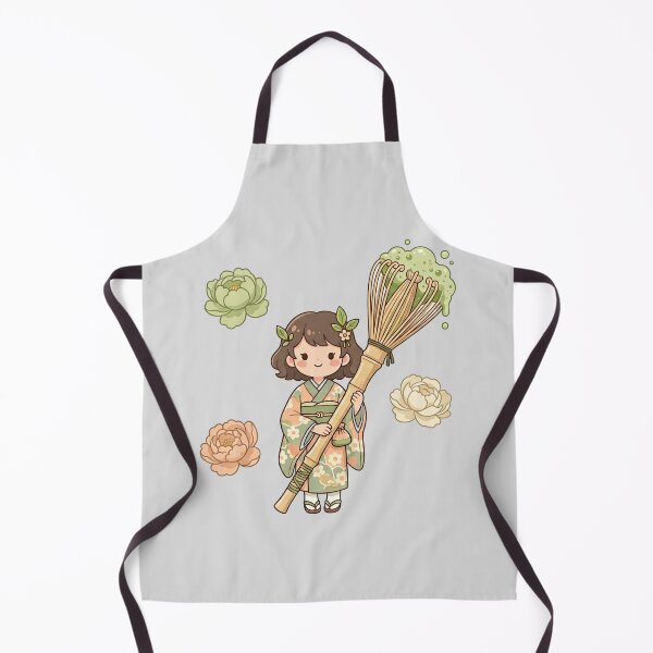 Item preview, Matcha Witch — Kawaii Kimono Girl Bamboo Whisk Magic Art designed and sold by lenalenspod.