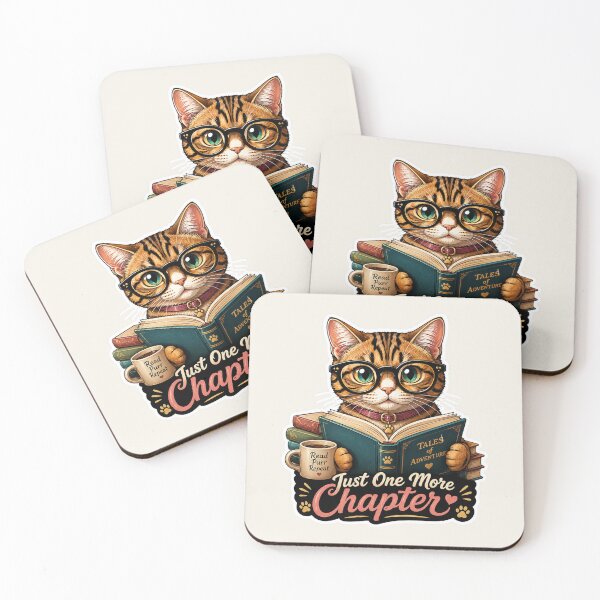 Item preview, Just One More Chapter Cat | Cute Book Lover Reading Cat Sticker designed and sold by astersgraphics.