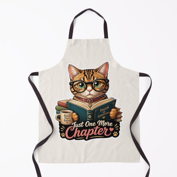 Item preview, Just One More Chapter Cat | Cute Book Lover Reading Cat Sticker designed and sold by astersgraphics.