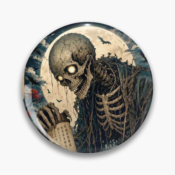 Item preview, Gashadokuro Yokai Under the Blood Moon – Giant Skeleton Spirit Japanese Folklore Art designed and sold by kaxymax.