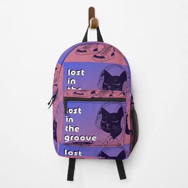 Item preview, Lost in the Groove - Retro Black Cat Listening to Vinyl Record designed and sold by Analog Threads & Goods.