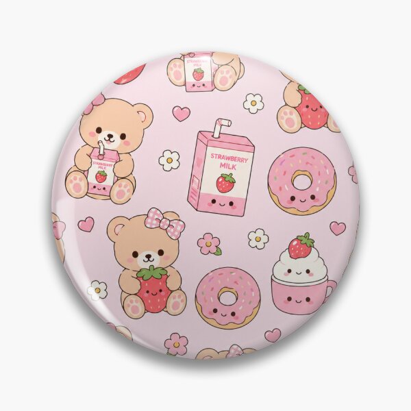 Item preview, Strawberry Milk Teddy Bear Cute Pattern designed and sold by Soft Berry Studio.