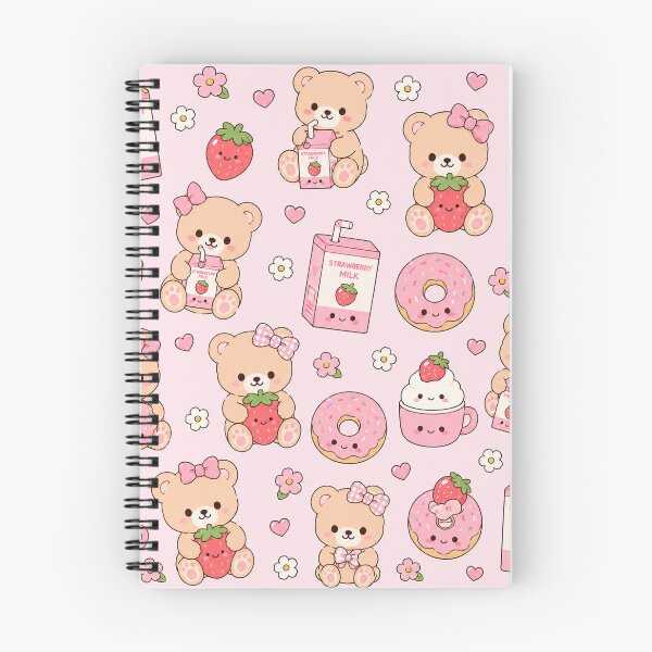 Item preview, Strawberry Milk Teddy Bear Cute Pattern designed and sold by Soft Berry Studio.