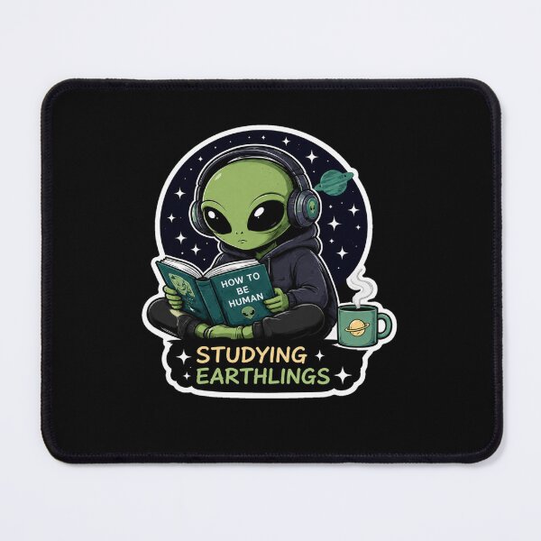 Item preview, Studying Earthlings Funny Alien Reading Book designed and sold by TheZyro.