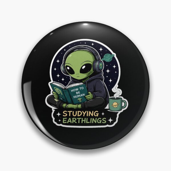 Item preview, Studying Earthlings Funny Alien Reading Book designed and sold by TheZyro.