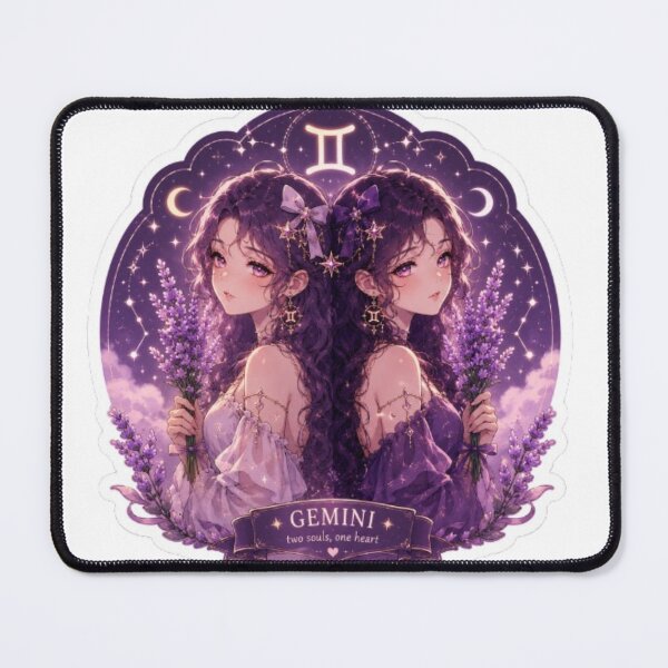 Item preview, Gemini Zodiac Flower Goddess Sticker | Lavender Astrology Art designed and sold by MysticPurpleHue.
