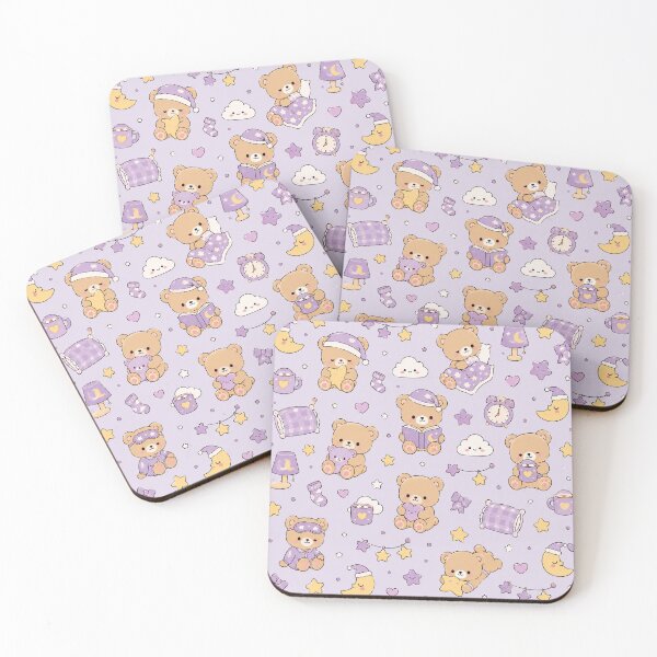 Item preview, Sleepy Teddy Bear Bedtime Kawaii Pattern designed and sold by Soft Berry Studio.