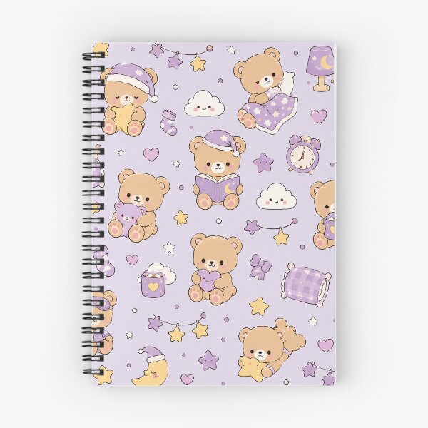 Item preview, Sleepy Teddy Bear Bedtime Kawaii Pattern designed and sold by Soft Berry Studio.
