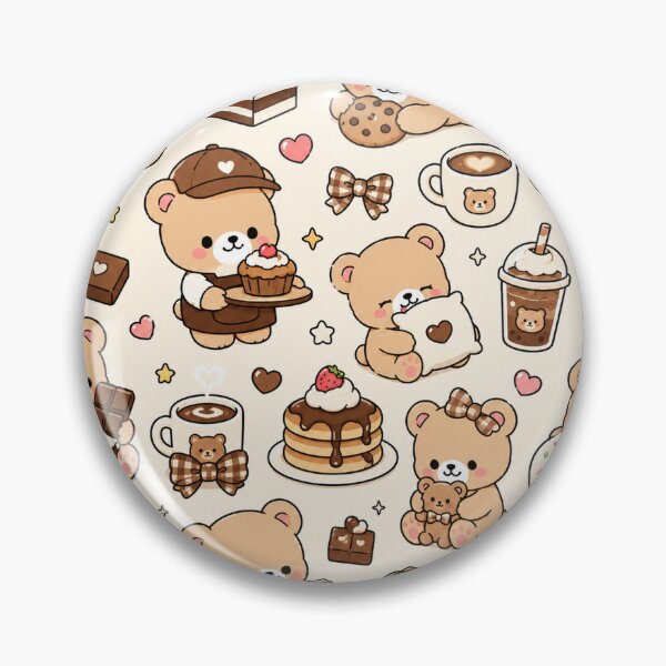 Item preview, Pancake Teddy Bear Breakfast Pattern designed and sold by Soft Berry Studio.