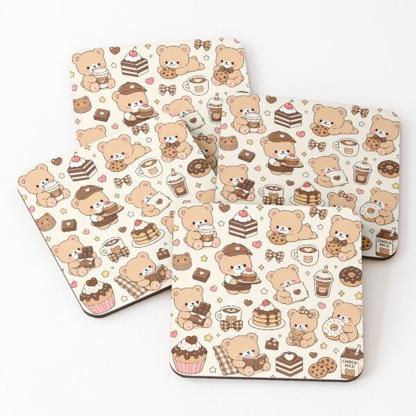 Item preview, Pancake Teddy Bear Breakfast Pattern designed and sold by Soft Berry Studio.