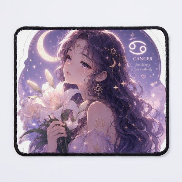 Item preview, Cancer Zodiac Flower Goddess Sticker | White Lily Astrology Art designed and sold by MysticPurpleHue.