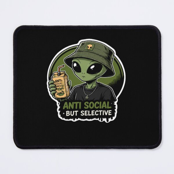 Item preview, Anti Social But Selective Alien Sticker | Cute Green Alien Introvert Aesthetic designed and sold by TheZyro.