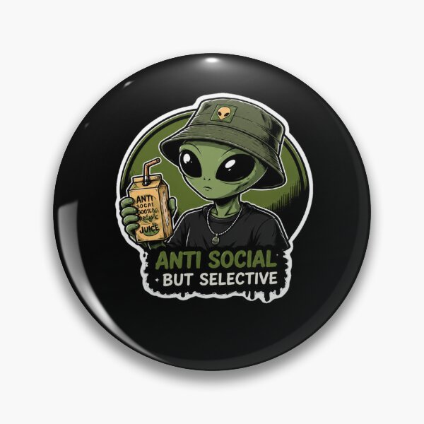 Item preview, Anti Social But Selective Alien Sticker | Cute Green Alien Introvert Aesthetic designed and sold by TheZyro.