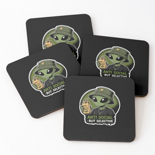Item preview, Anti Social But Selective Alien Sticker | Cute Green Alien Introvert Aesthetic designed and sold by TheZyro.