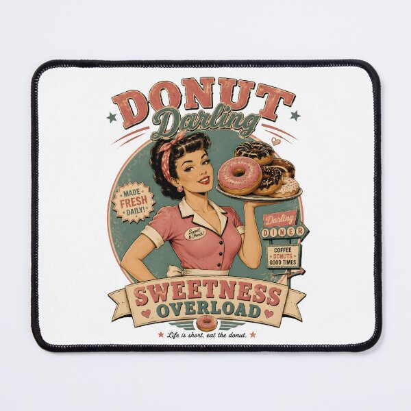 Item preview, Donut Darling Vintage Pin-Up Retro Diner Girl T-Shirt | Sweetness Overload Dessert Lover Design designed and sold by Snackwear Apparel.