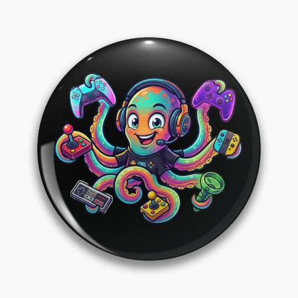 Item preview, Cute Gamer Octopus – Colorful Gaming Controller Kawaii Illustration designed and sold by MartBook.
