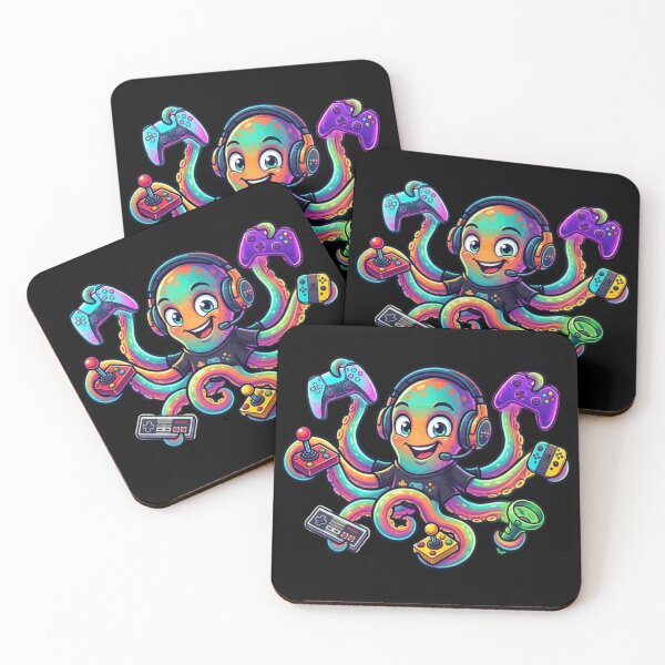 Item preview, Cute Gamer Octopus – Colorful Gaming Controller Kawaii Illustration designed and sold by MartBook.