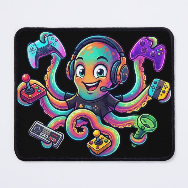 Item preview, Cute Gamer Octopus – Colorful Gaming Controller Kawaii Illustration designed and sold by MartBook.