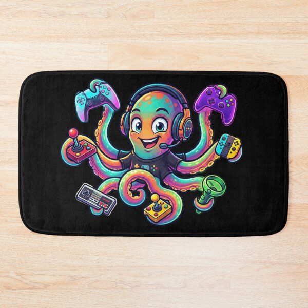 Item preview, Cute Gamer Octopus – Colorful Gaming Controller Kawaii Illustration designed and sold by MartBook.