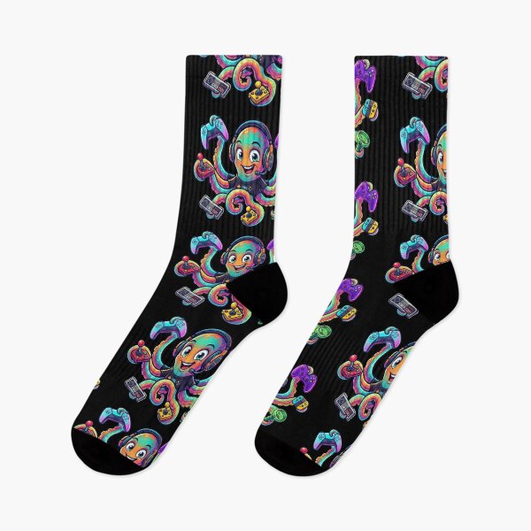 Item preview, Cute Gamer Octopus – Colorful Gaming Controller Kawaii Illustration designed and sold by MartBook.