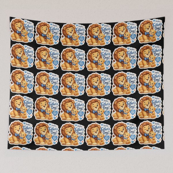 Item preview, Happy Father’s Day Lion Sticker | Cute Dad & Cub Kawaii Illustration designed and sold by Rcc2512.