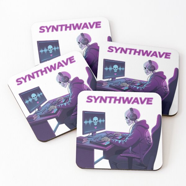 Item preview, Synthwave DJ Skeleton Music Producer designed and sold by Northern Glow Art.