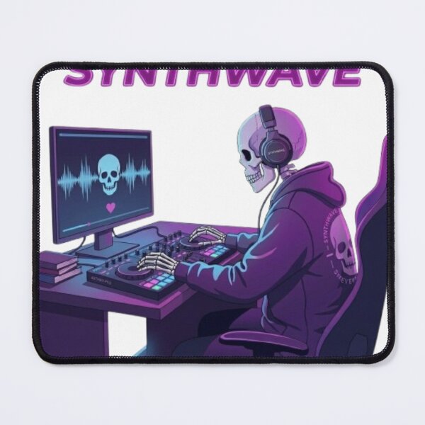 Item preview, Synthwave DJ Skeleton Music Producer designed and sold by Northern Glow Art.