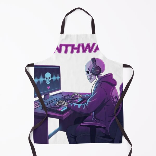 Item preview, Synthwave DJ Skeleton Music Producer designed and sold by Northern Glow Art.