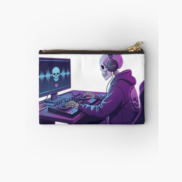 Item preview, Synthwave DJ Skeleton Music Producer designed and sold by Northern Glow Art.