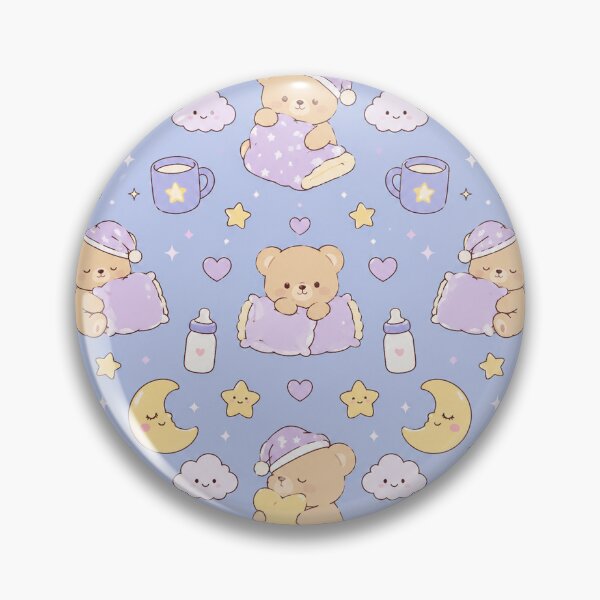 Item preview, Sleepy Teddy Bear Bedtime Pattern Cute Cozy Pastel Kawaii designed and sold by Soft Berry Studio.