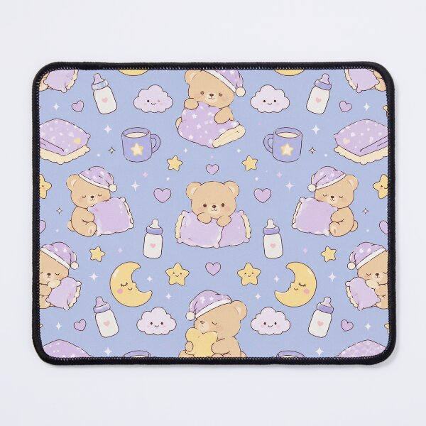 Item preview, Sleepy Teddy Bear Bedtime Pattern Cute Cozy Pastel Kawaii designed and sold by Soft Berry Studio.
