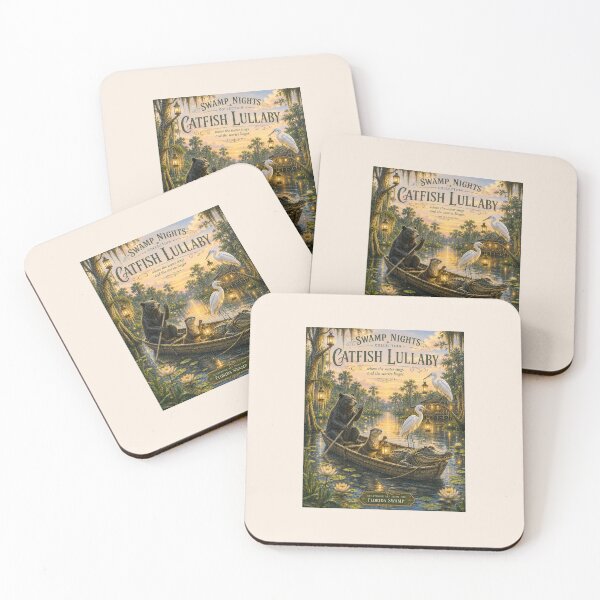 Item preview, Catfish Lullaby Swamp Nights Florida Swamp Storybook Wildlife Art Print designed and sold by Novel Works Studio.