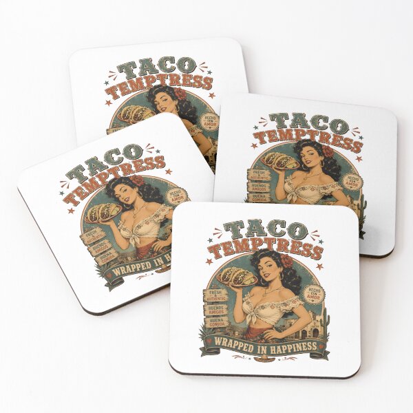 Item preview, Taco Temptress Vintage Pin-Up T-Shirt | Retro Mexican Cantina Beauty | Wrapped In Happiness designed and sold by Snackwear Apparel.